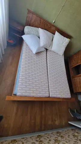 Lit 2 places avec cadre en bois