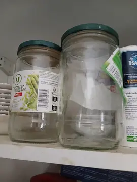 Lot insécable de 2 bocaux en verre