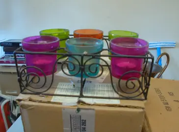 panier métal et 6 bougies