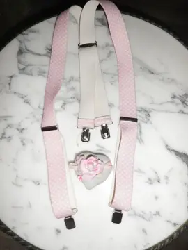 Bretelles femme rose à pois blanc