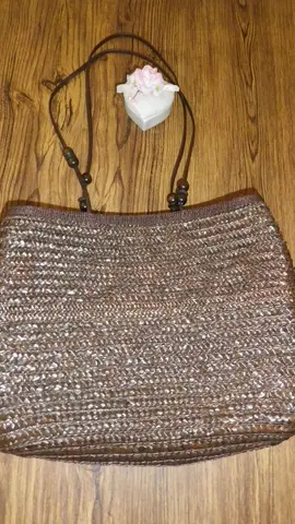 Sac marron en Raphia