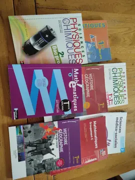 lot livres cours seonce a terminal de math de physique chimie d histoire...