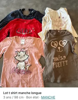 lot t shirt 24 moi 3 ans