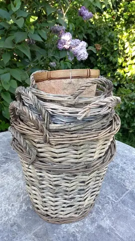 Lot de cache-pots vannerie