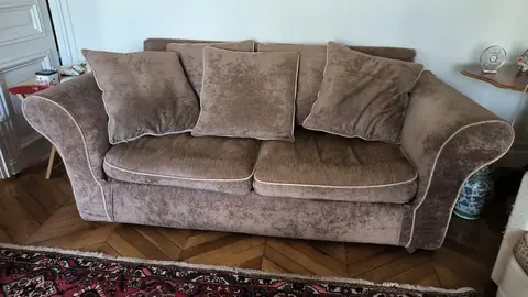 canapé "bois et chiffons"