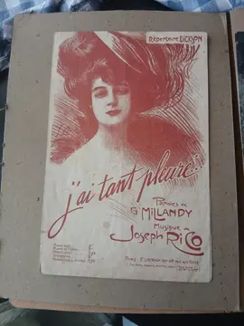 partition vintage J'ai tant pleuré...