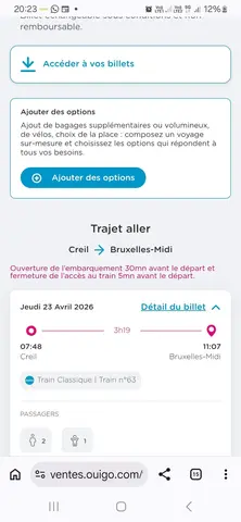 billet de train Paris Bruxelles