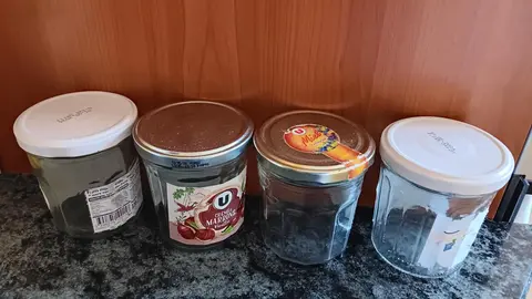 4 bocaux à confiture vides de 350 g