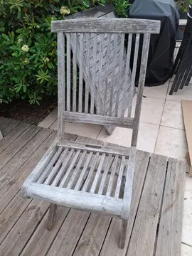 5 chaises en teck pliantes