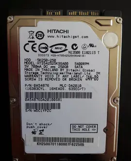 Disque dur HDD 250Go, 2,5 pouces