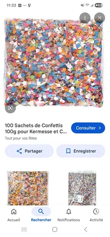 Sac de confetti colorés
