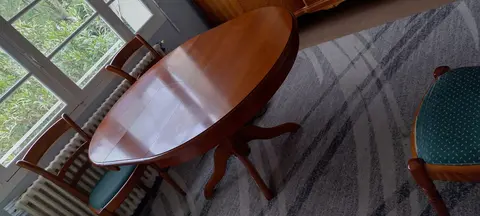 table ronde merisier avec rallonge 4 chaises, Buffet merisier