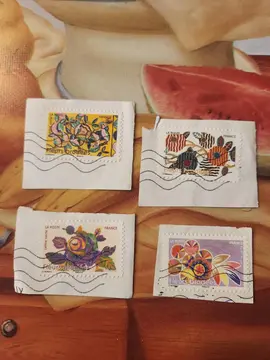 Timbres Fleurs brodées🌸