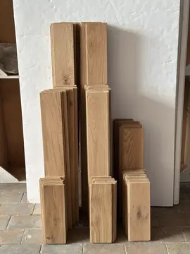 5,88 m2 de parquet chêne brut 4 longueurs pour calepinage. largeur 12 cm épaisseur 15 mm