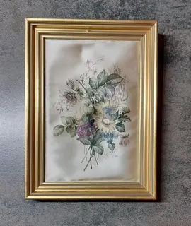 petit tableau sur tissu soyeux