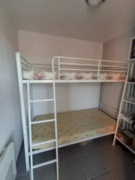 lit à l'étage 190cm métal blanc