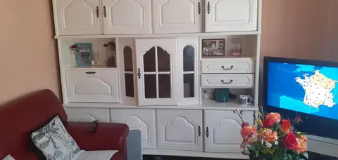 meuble haut de salle à manger blanc en 3 parties bon etat