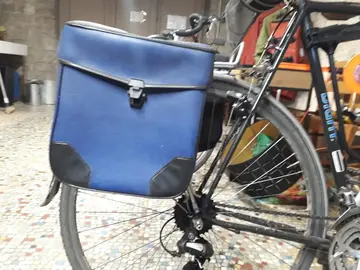 Sacoche de vélo/solex bleue vintage
