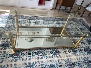 Table basse plateaux en verre
