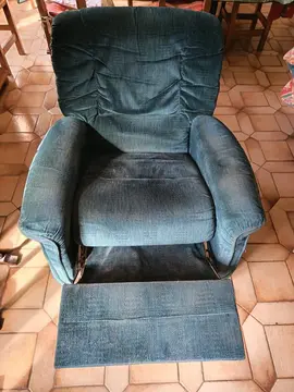 Fauteuil velours inclinable