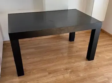 Table noire avec rallonge escamotable
