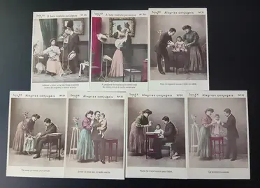 7 cartes postales vintage non écrites