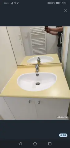 meuble vasque SDB avec miroir et lumières