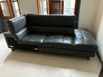 canapé cuir gris 2m60x1m