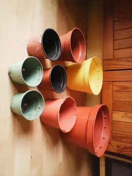 Pots de fleurs en plastique