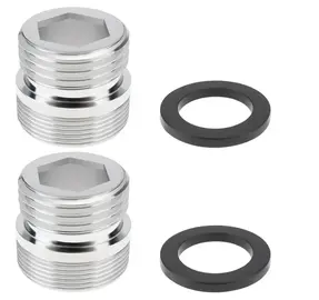 2 Pièces Adaptateur de Robinet à Filetage Mâle 1/2 BSP Vers M22 avec Joint pour Conduites d'eau