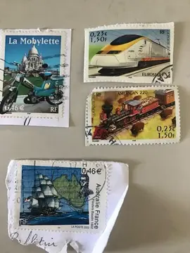 4 timbres Moyens de transport