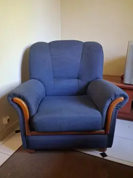 2 fauteuils en tissu bleu