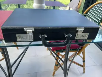 Mallette documents attaché case simili cuir noir serrures à code