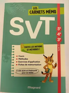 Carnet mémo SVT cycle 4 collège
