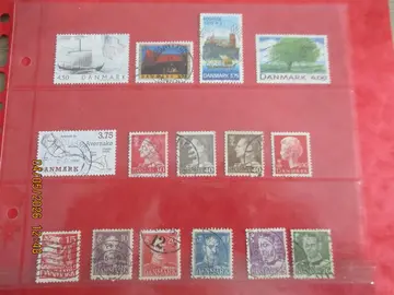 15 timbres oblitérés du Danemark