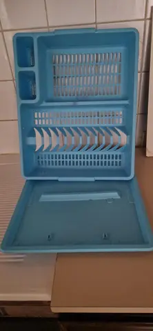 Égouttoir à vaisselle plastique bleu