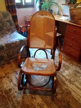 Rocking-chair bois /rotin