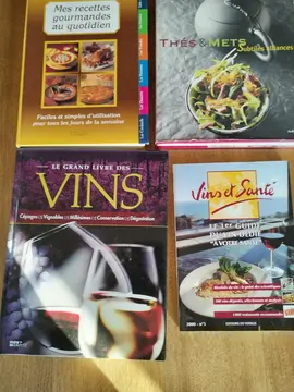 Livres de cuisine et vins