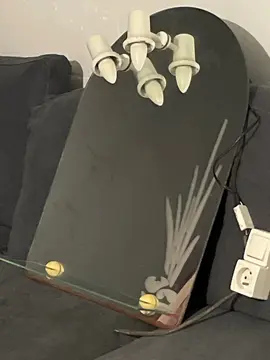 Miroir de salle de bain avec tablette en verre