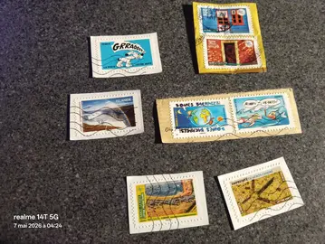 8 timbres oblitéré