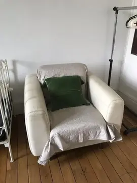 fauteuil cuir blanc Habitat