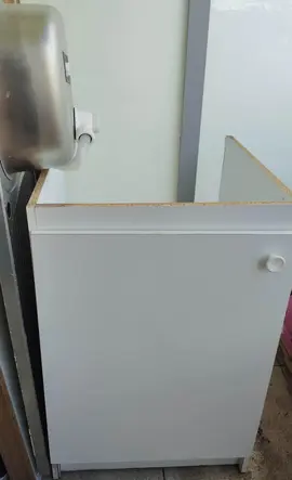 meuble évier blanc 60 cm + évier inox