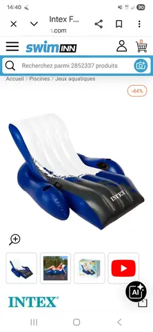 fauteuil piscine Intex
