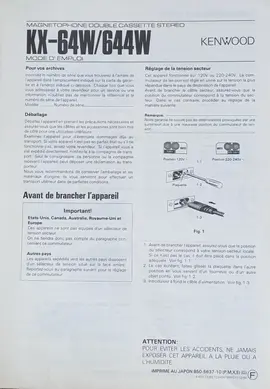 Notice KENWOOD KX-64W/644W