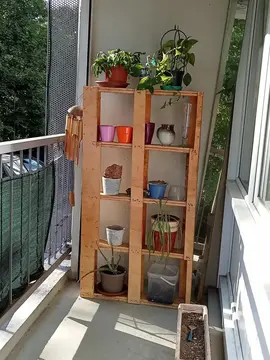 Meuble fabriqué en palette 5 étagères pour jardin
