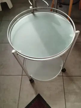 desserte ronde plateaux verre