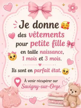 Don vêtements bébé fille