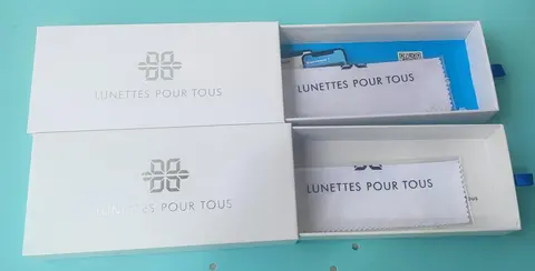 Boîtes + chiffonnettes lunettes