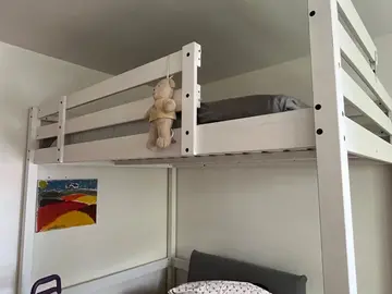 lit mezzanine blanc en bois