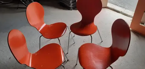 Lot de 4 chaises rouges